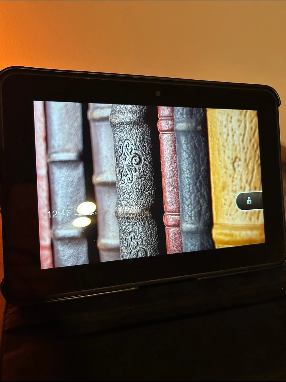 Black Kindle Fire with Protective Case/Stand